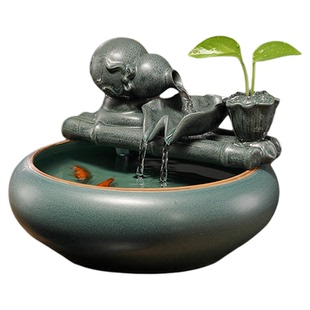 中式流水摆件禅意循环水茶台迷你小型鱼缸桌面客厅办公室装饰礼品