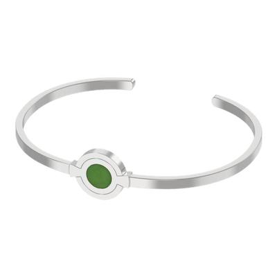 DOVETAIL卯时珠宝环扣经典燕尾榫925银银色饰面碧玉手镯