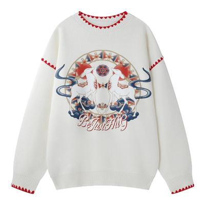 BJHG敦煌联名灵鹿毛衣情侣针织衫