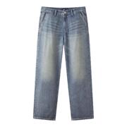 森马凉感宽松直筒森柔牛仔长裤男