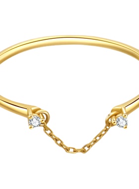 一撇一捺YPYN戒指14K金链条戒