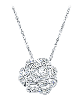 Disney迪士尼公主系列玫瑰项链爆闪浪漫轻奢名媛银链小众生日礼物