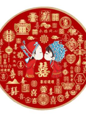 百喜图十字绣成品纯手工带框挂画