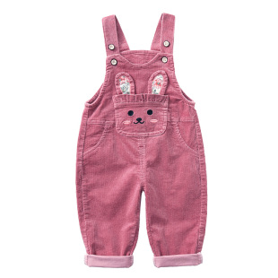 背带裤女宝宝春秋2025新款女童春装儿童女灯芯绒婴儿小童纯棉裤子