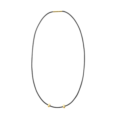 高档蜡皮绳螺纹扣黑色项链穿黄金玉石高级感轻奢小众绳子吊坠挂绳