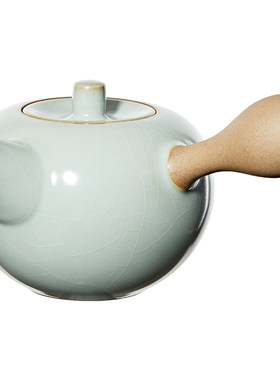 雅瓷汝窑茶壶泡壶茶家用一人独饮小茶具陶瓷功夫茶侧把壶单壶