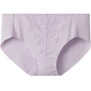 SCHIESSER舒雅女士冰丝凉感布无痕透气蕾丝中腰三角内裤22903S