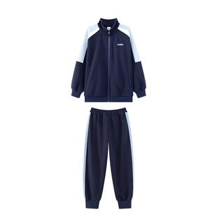 左西童装男童运动套装2026秋季新款儿童外套拼接户外运动服两件套