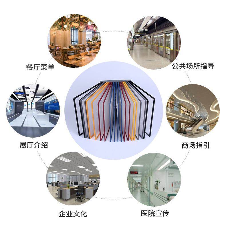 A4翻页展示架资料文件夹壁挂式宣传墙收纳夹40架展示相册挂面菜谱