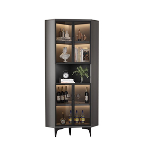 意式轻奢客厅墙角柜靠墙转角柜家用角落酒柜展示柜扇形收纳三角柜