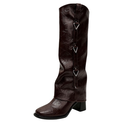 可拆卸靴筒两穿长短靴子