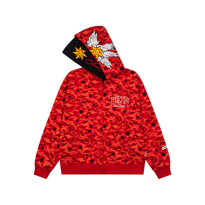 EUEH迷彩刺绣【双帽】开衫卫衣