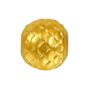 老克勒黄金5D硬金龙鳞转运珠足金手链手串生肖龙金珠串珠散珠圆珠