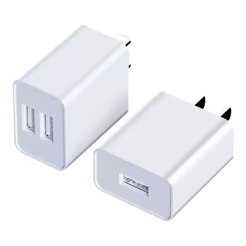 3C认证单头双口5V2A通用usb插头