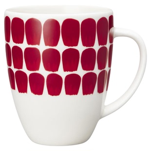 芬兰进口Arabia24h小时复古红蓝陶瓷马克杯子北欧咖啡杯水杯礼物