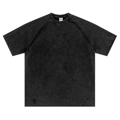 复古街头重磅蜡染水洗短袖T恤男