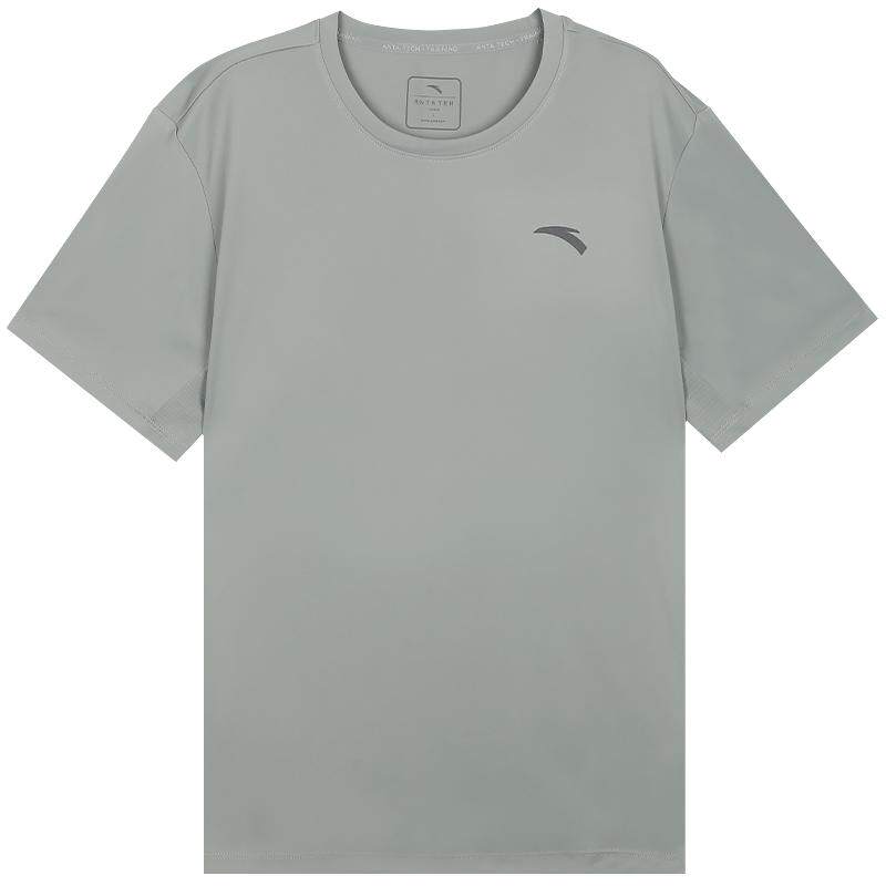 安踏冰丝速干短袖男款夏季新款休闲运动半袖纯色T恤跑步运动上衣