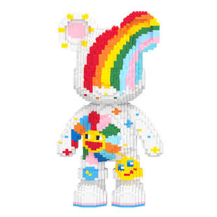 超大积木暴力熊玩具手工diy颗粒拼装礼物摆件高难度拼图女孩