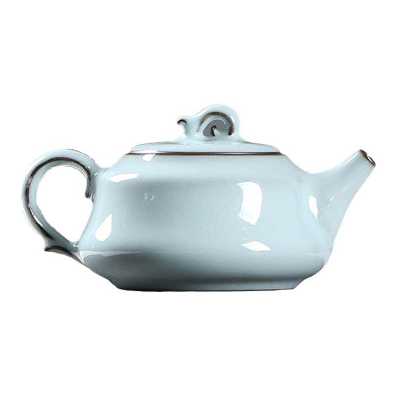龙泉青瓷哥窑铁胎手工茶壶