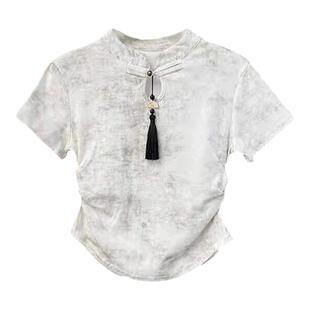 夏季甜酷T恤套装女中学生韩版设计感炸街上衣+时尚工装裤两件套潮