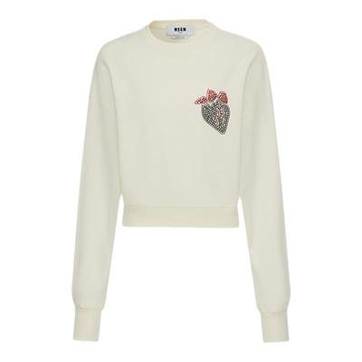 MSGM秋冬新款女士 Tough Strawberries 草莓水钻纯棉针织卫衣