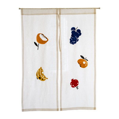 纯亚麻水果绣花小门帘