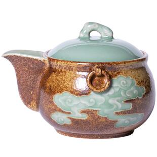 龙泉青瓷手抓壶大号容量防烫盖碗茶杯单个茶碗陶瓷泡茶器功夫茶具