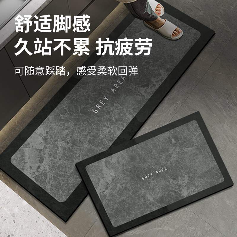 厨房专用防脏地垫脚垫免洗L型皮革防水门垫防滑可擦防油防污地毯