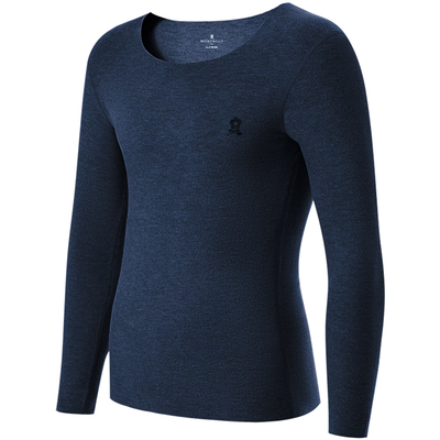 蚕丝德绒无痕男士打底衫保暖内衣