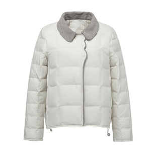2025新款羽绒服女小个子轻薄保暖翻领小香风时尚户外白鸭绒潮外套