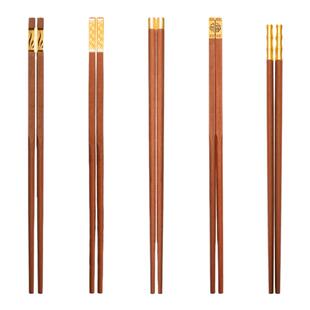 红檀木筷子家用无漆无蜡家庭专人专用实木分人分餐木质轻奢高级感