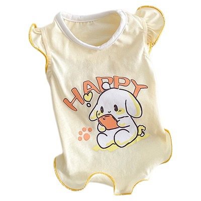 柯基背心宠物狗狗纯棉背心荷叶袖中型犬夏季薄款透气猫咪衣服防晒