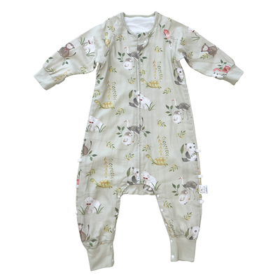 儿童睡衣睡袋竹棉纱布柔软春秋