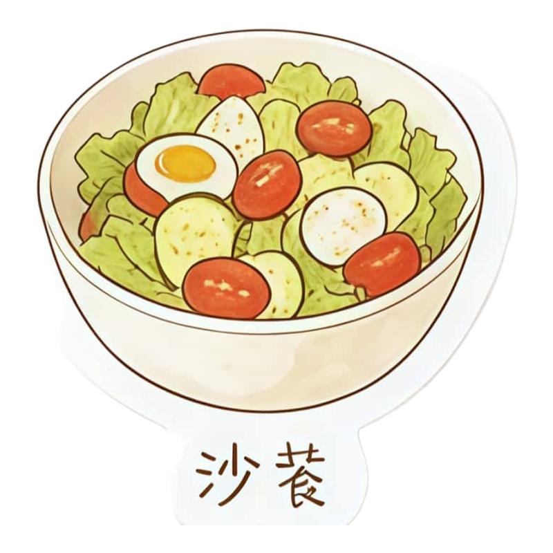 50张300大卡以内减脂餐防水贴纸