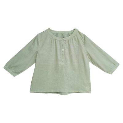 无色无味苎麻衬衫女夏季套头小衫