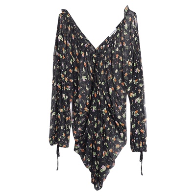 MOMENTPLAYV领人丝小碎花上衣