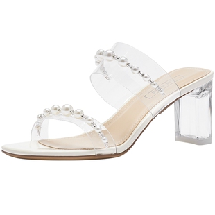 热风粗跟凉鞋女鞋2026年夏季新款银色百搭高跟鞋子配裙子后空凉鞋