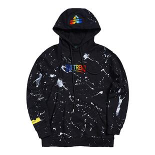 意大利SUBTREND秋季新款潮酷成衣泼漆黑色连帽卫衣S3FU05110