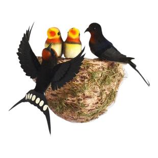 仿真小燕子窝鸟吉祥鸟燕巢模型道具家居装饰墙饰假鸟窝燕子窝