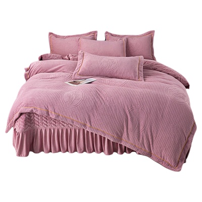 韩式牛奶绒四件套加厚珊瑚绒