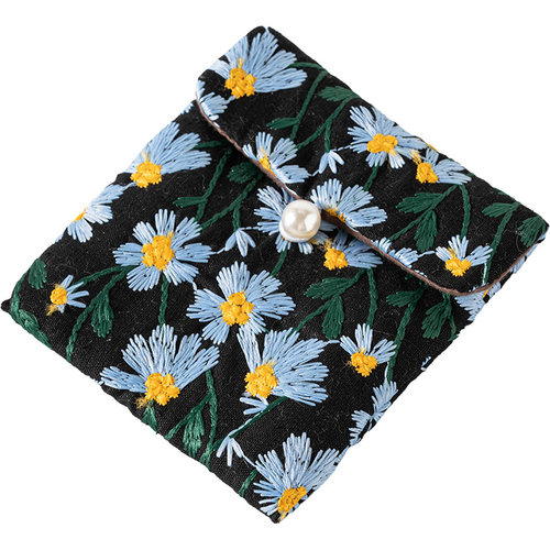 寻心老布刺绣手串收纳包布艺茶道禅意配件首饰收纳袋随身防尘袋