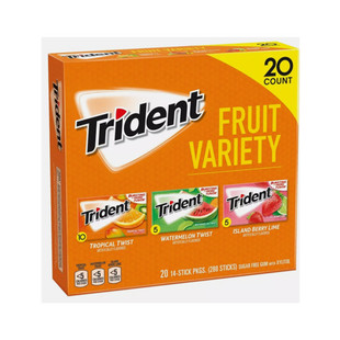 现货 美国Trident  WHITE三叉戟木糖醇无糖口香糖薄荷味280片