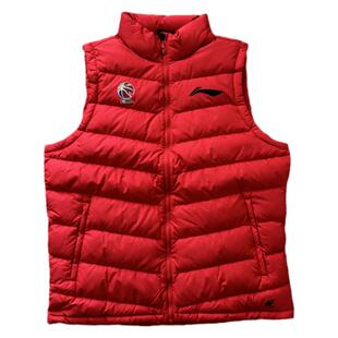 李宁赞助CBA羽绒马甲男大码灰鹅绒运动休闲5X6X7X保暖AMRN057