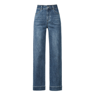 逸阳九分宽边显瘦阔腿裤女2026春季新款弹力小个子显瘦直筒裤子