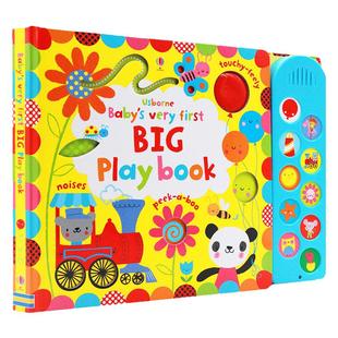 Usborne 幼儿纸板触摸发声翻翻书 洞洞书Baby's Very First Big Play Book 英文原版绘本 儿童英语早教启蒙游戏互动书