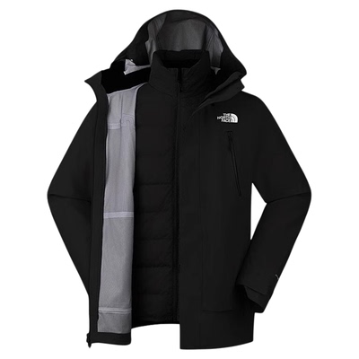 北面羽绒三合一冲锋衣男