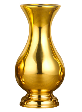 素面观音全铜佛堂插花摆件净水瓶