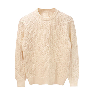 老钱风男装休闲加厚保暖针织衫男士上衣美式复古麻花毛衣男款冬季