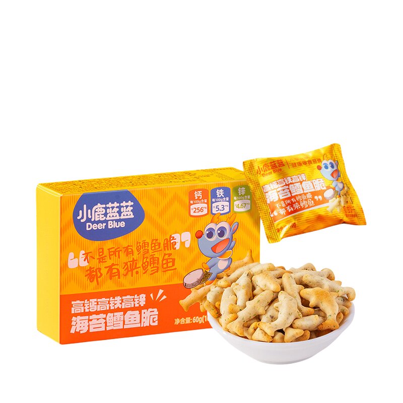 小鹿蓝蓝海苔鳕鱼脆钙铁锌小包装