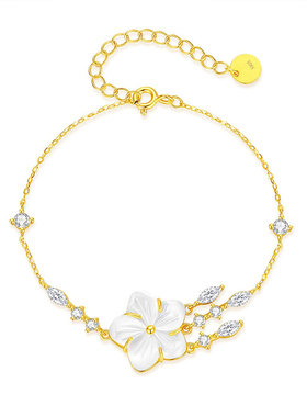 纯银山茶花手链中国风饰品礼物女